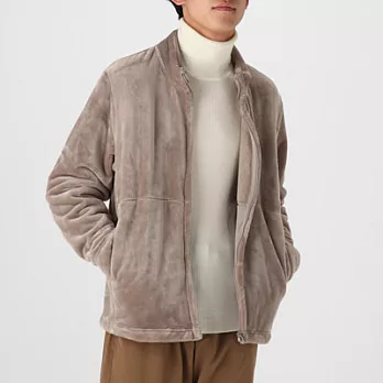 [MUJI無印良品]男聚酯纖維暖纖毛保暖拉鍊外套L~XL米色