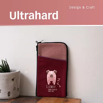 Ultrahard 竹林七閒手機袋-小豬(紅)