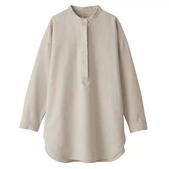 [MUJI無印良品]女新疆棉二重織長版衫M~L淺灰