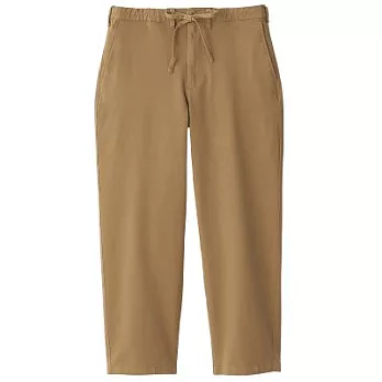 [MUJI無印良品]男有機棉混縱橫彈性綾織寬版褲XL米色