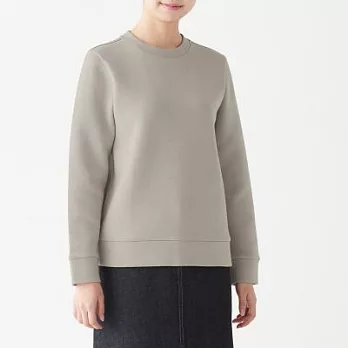 [MUJI無印良品]女棉混二重織長袖套衫M銀灰