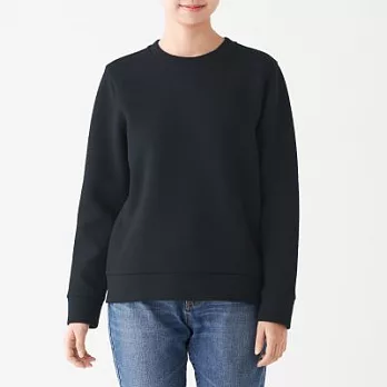 [MUJI無印良品]女棉混二重織長袖套衫XL黑色