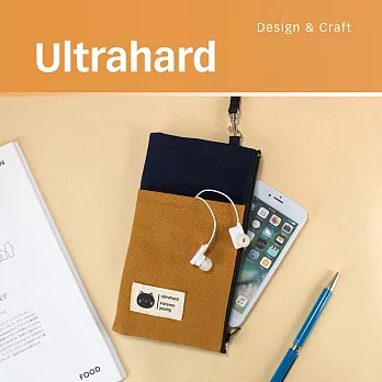 Ultrahard 就是可愛手機袋/Plus版-貓咪(藍黃)