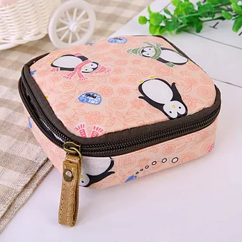 AmaZing 韓國布藝防水大容量拉鍊化妝包 (10款任選)小企鵝