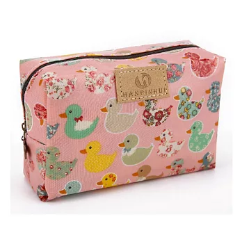 AmaZing 防水印花牛津布多功能化妝包 (9款任選)小花鴨