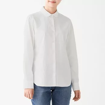 [MUJI無印良品]女新疆棉平織布圓領襯衫L白色