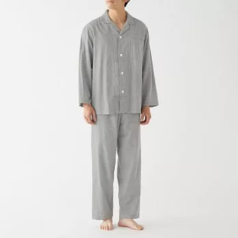 [MUJI無印良品]男有機棉無側縫二重紗織家居睡衣L灰色