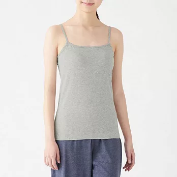 [MUJI無印良品]女棉混蠶絲一體成形有杯細肩帶XL灰色