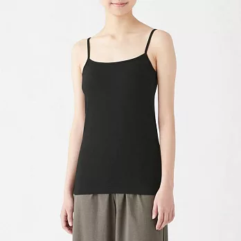 [MUJI無印良品]女棉混蠶絲一體成形有杯細肩帶XL黑色