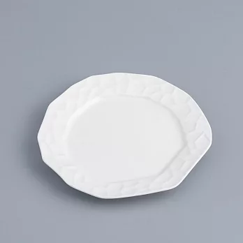 【WAGA】歐式陶瓷圓盤/靜白浮雕/龜甲/21cm