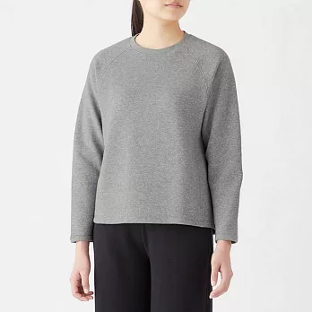 [MUJI無印良品]女有機棉混彈性裏毛套衫L灰白