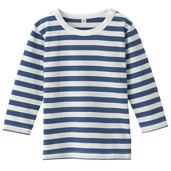 [MUJI無印良品]幼兒有機棉每日兒童服橫紋長袖T恤90