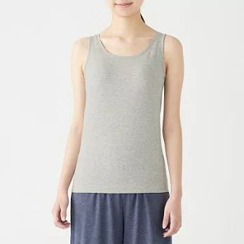 [MUJI無印良品]女棉混蠶絲有杯坦克背心M灰色