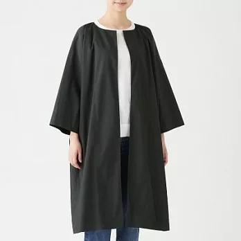 [MUJI無印良品]女棉混彈性高密織直線剪裁大衣ONE SIZE黑色