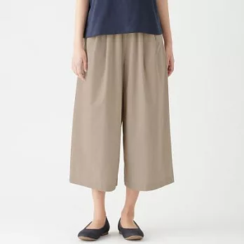 [MUJI無印良品]女速乾縱橫彈性聚酯纖維舒適寬擺褲ONE SIZE淺米