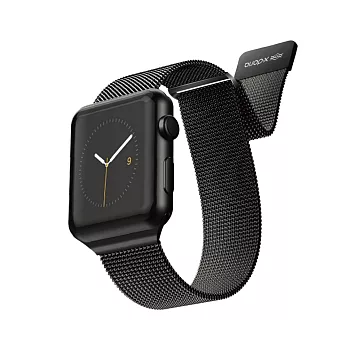 x-doria Apple Watch 42/44mm 米蘭尼斯不鏽鋼錶帶 - 曜石黑曜石黑