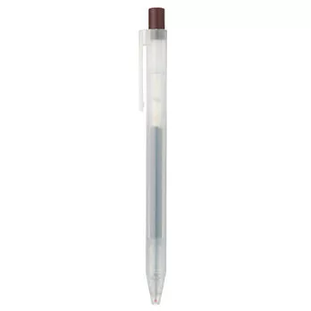【MUJI 無印良品】自由換芯按壓滑順膠墨筆 /棕0.5mm