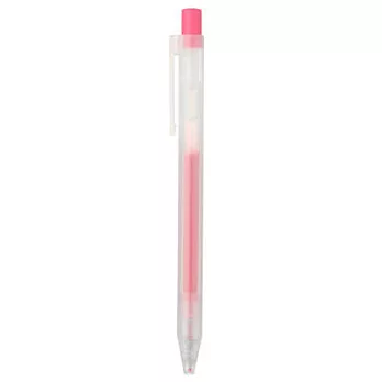 【MUJI 無印良品】自由換芯按壓滑順膠墨筆 /粉紅0.5mm
