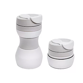 【仁舟淨塑】矽密咖啡杯2.0  500ml  迷霧灰(矽膠摺疊杯/環保杯/隨行杯)
