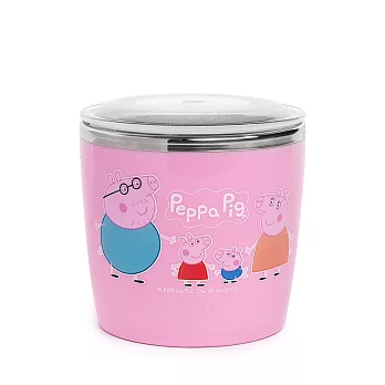 Peppa Pig 粉紅豬小妹 佩佩豬 單耳不鏽鋼水杯 250ml 附透明蓋 家人 粉