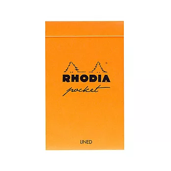 【Rhodia｜Classic｜Bloc Pocket】7.5x12cm_口袋筆記本_5x5方格_80g_40張_ 橘色