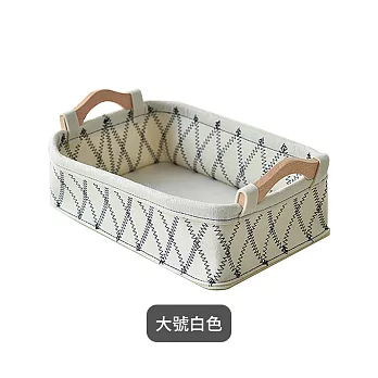 JIAGO 羊毛氈手提收納籃-大號 白色