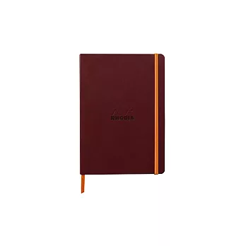 【Rhodia｜Rhodiarama】軟皮筆記本 A5_點格_象牙白_90g_80張_彈性束帶_ 勃根地