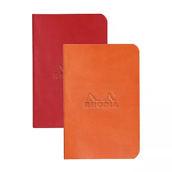 【Rhodia｜Rama】迷你組 7x10.5cm 32張 象牙色橫罫內頁_90g_ 罌粟/甜橙雙色