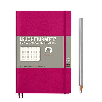 德國 LEUCHTTURM1917 軟殼筆記本 B6  方點 莓果紅