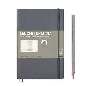 德國 LEUCHTTURM1917 軟殼筆記本 B6  方點 鐵灰色