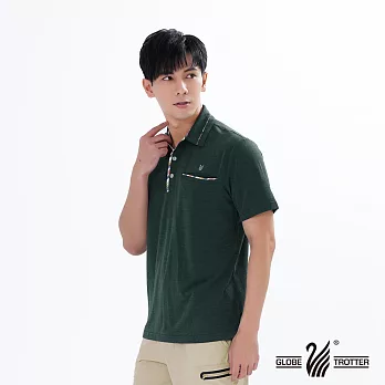 【遊遍天下】男款格紋抗UV防曬涼感吸排機能POLO衫(GS1012) 2XL 綠色