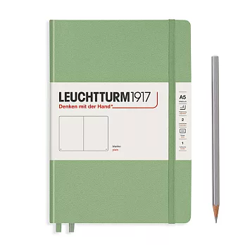 德國 LEUCHTTURM1917 硬殼筆記本 A5  空白 鼠尾草綠