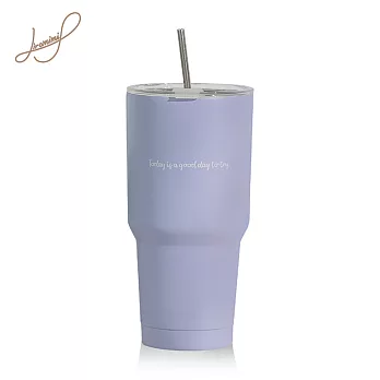 【Hiromimi】不鏽鋼冰壩杯900ml-保溫保冰 環保飲料杯 冰霸杯 丁香粉紫