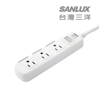 SANLUX台灣三洋防塵蓋轉接延長電源線<BR> 3孔3座1切1.8M(SYPW-W331DA)