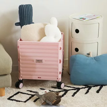 韓國Dailylike｜四輪折疊收納露營購物手推車 ‧ 粉