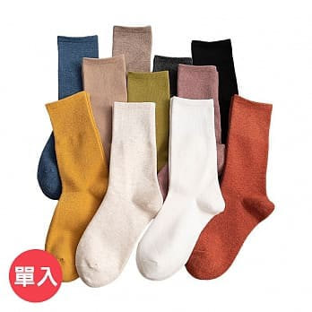 JDS.SOCKS學院風棉質單色堆堆襪  *  深咖色