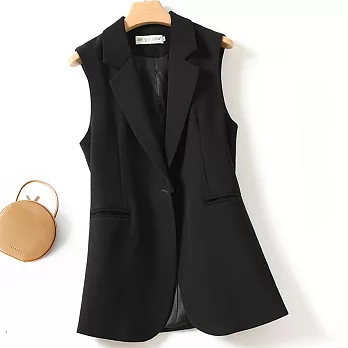 【ACheter】 西裝背心歐洲經典設計氣質休閒修身短版西裝背心   115682 M 黑色