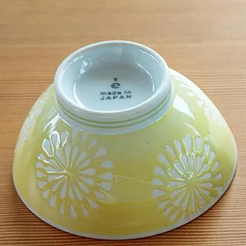 【日本Bisque】波佐見燒｜煙花風詩 陶瓷飯碗12cm ‧ 黃