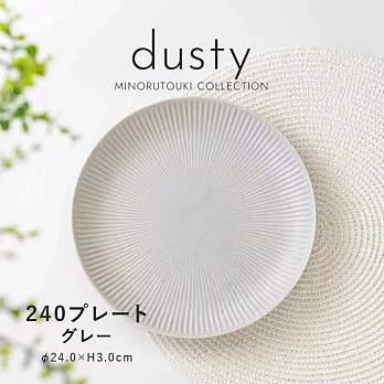 【日本Minoru】Dusty透釉陶瓷淺盤24cm ‧ 灰
