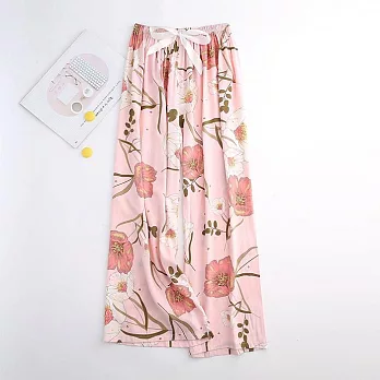 【AnZa】輕薄涼感棉綢九分休閒闊腿褲(多色) FREE 21.鬱金香粉