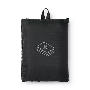 【MUJI 無印良品】聚酯纖維可折收納袋 /雙層M.黑