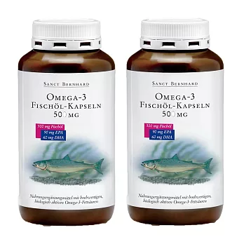 聖伯納德 Sanct Bernhard Omega-3魚油膠囊500mg(400粒X2罐) 多不飽和脂肪酸-原 德國百年草本