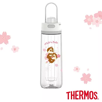 【THERMOS膳魔師】奇奇蒂蒂櫻花篇彈蓋輕水瓶710ml(TP4329CAD-CBCL) 透明白