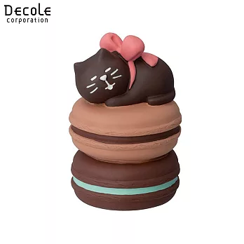 【DECOLE】concombre Bonjour Chocolat  小貓貓和馬卡龍疊疊 可可