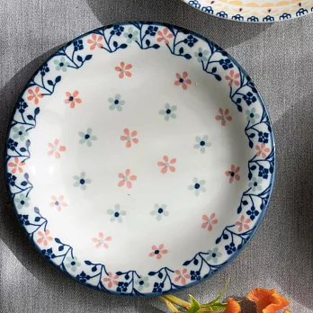 【日本Marusan Kondo】Polish波蘭碎花 陶瓷淺盤16cm ‧ 粉花