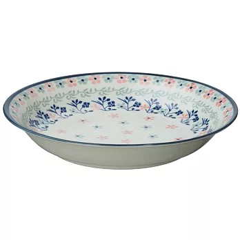 【日本Marusan Kondo】Polish波蘭碎花 陶瓷咖哩餐盤22cm ‧ 粉花