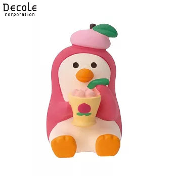 【DECOLE】 concombre 小小的桃子樹下  桃色企鵝喝桃子汁
