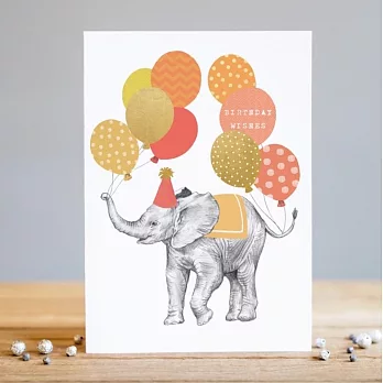 【LOUISE TILER】Elephant Balloons 生日卡＃FA006