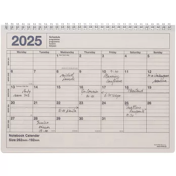 【Mark’s】2025 月曆型記事手帳M (B5變型) ‧ 象牙白