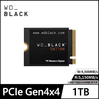 WD BLACK 黑標 SN770M 1TB M.2 2230 PCIe Gen4 NVMe PCIe SSD固態硬碟 公司貨